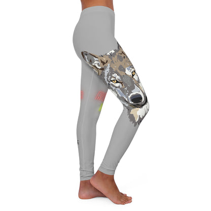 Women's Spandex Leggings: Wolves Lite Grey