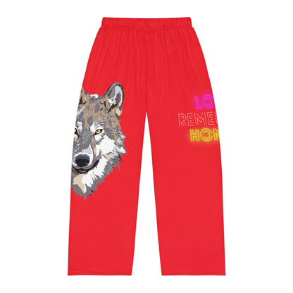 Men's Pajama Pants: Wolves Red