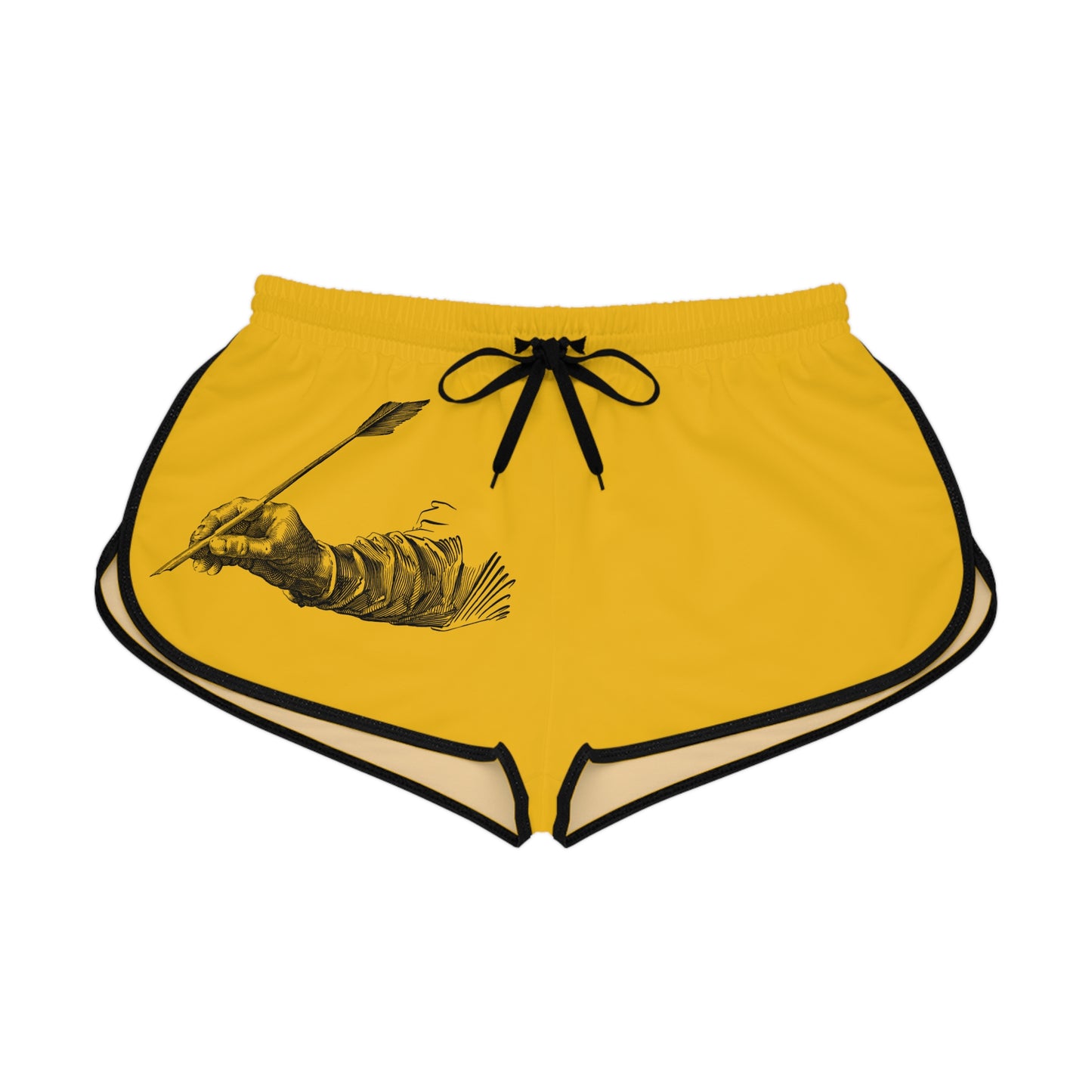 Women's Relaxed Shorts: Writing Yellow