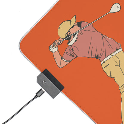 LED Gaming Mouse Pad: Golf Orange