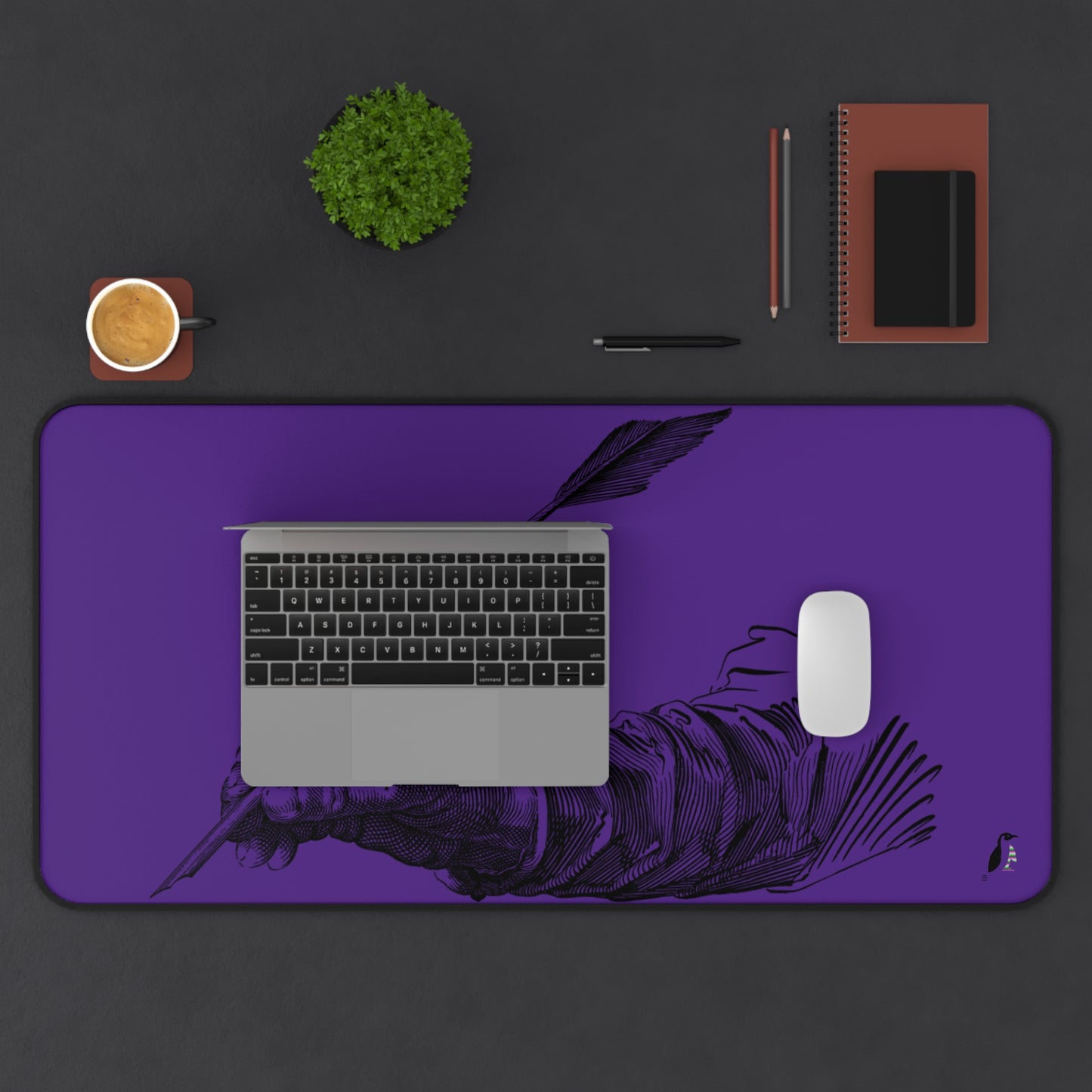 Desk Mat: Writing Purple