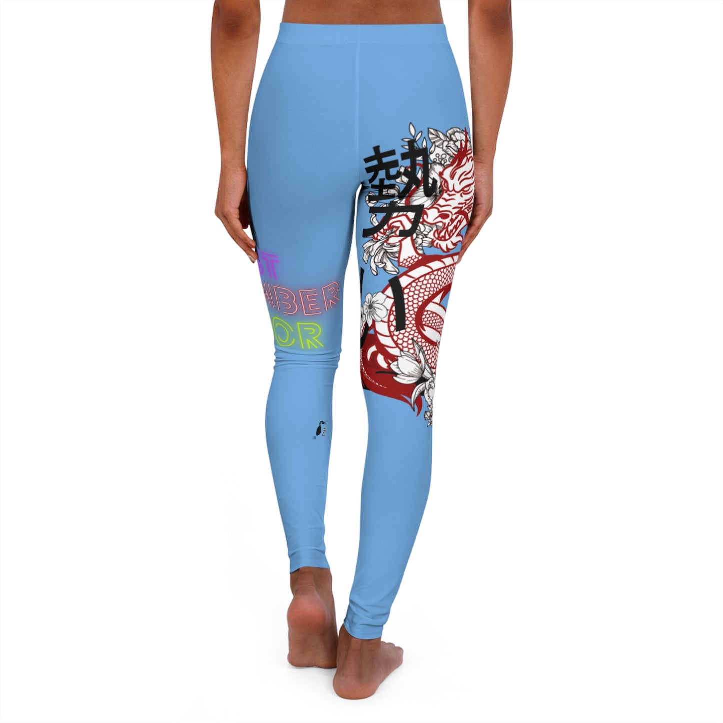 Women's Spandex Leggings: Dragons Lite Blue