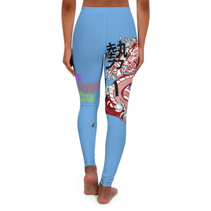 Women's Spandex Leggings: Dragons Lite Blue