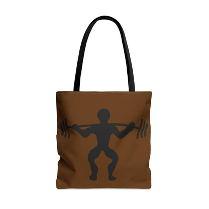 Tote Bag: Weightlifting Brown