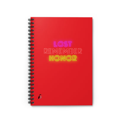 Spiral Notebook - Ruled Line: Lost Remember Honor Red