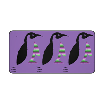 Desk Mat: Crazy Penguin World Logo Lite Purple