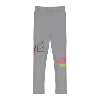 Youth Full-Length Leggings: Volleyball Grey