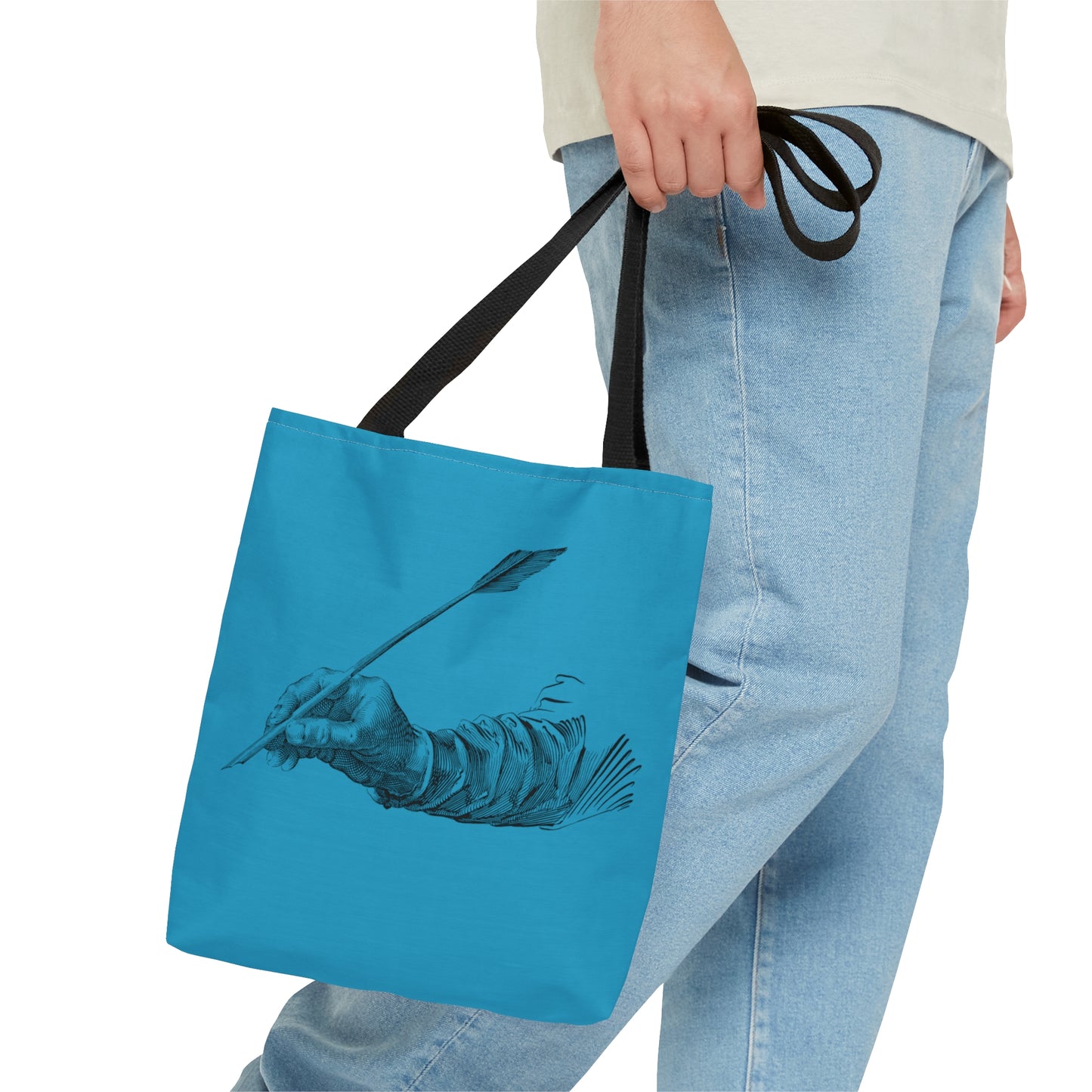 Tote Bag: Writing Turquoise