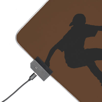 LED Gaming Mouse Pad: Skateboarding Brown