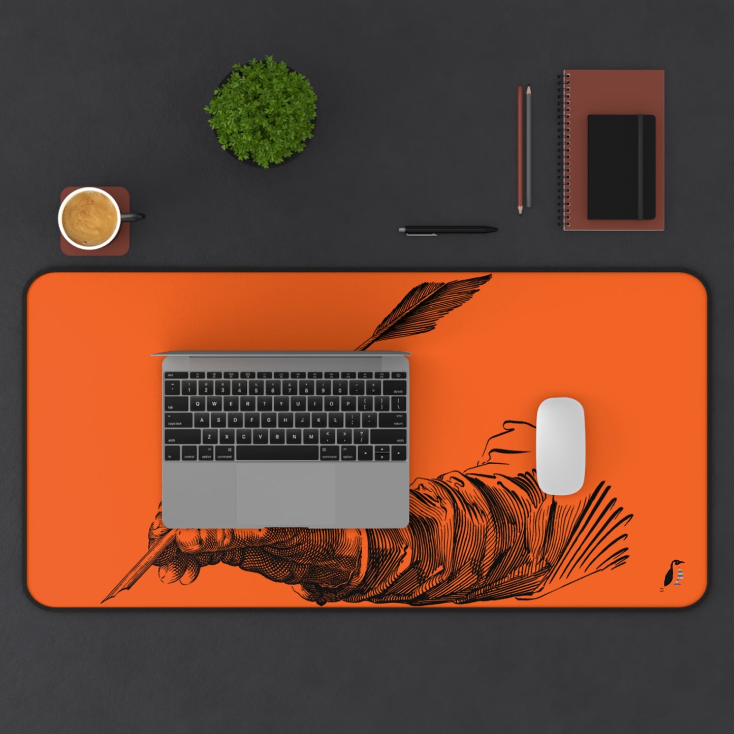 Desk Mat: Writing Orange