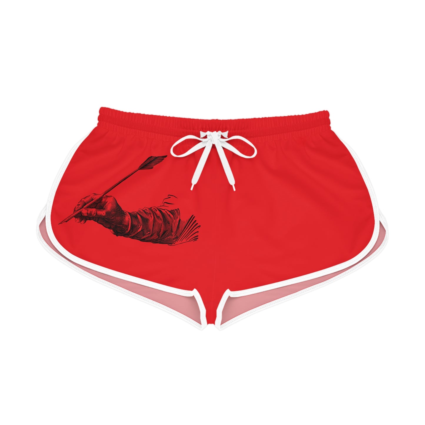 Women's Relaxed Shorts: Writing Red