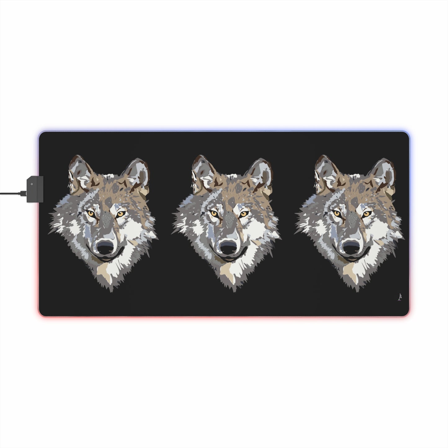 LED Gaming Mouse Pad: Wolves Black