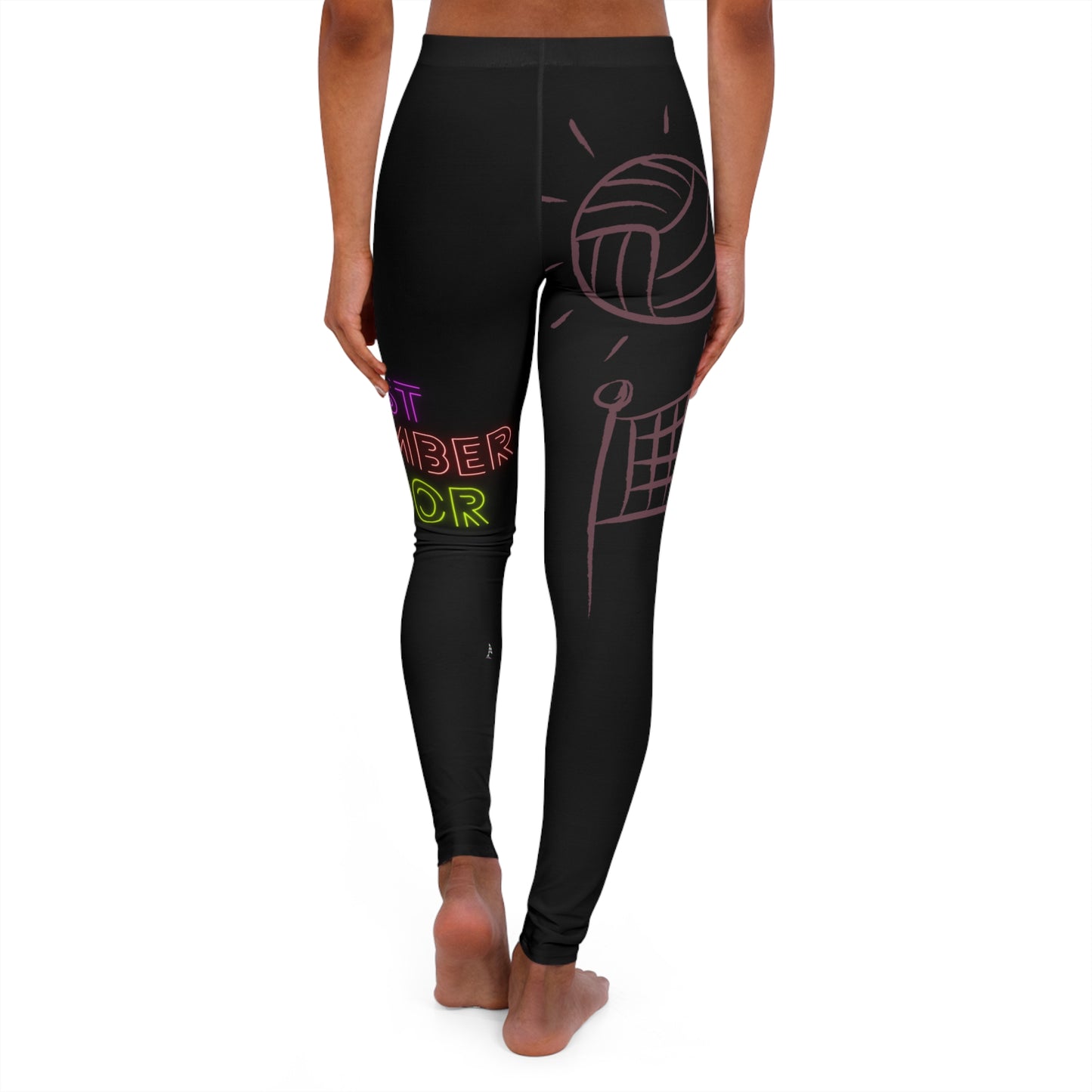 Women's Spandex Leggings: Volleyball Black