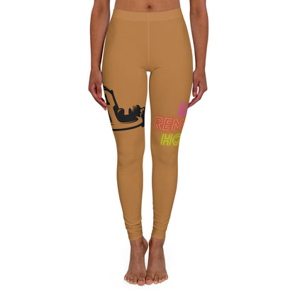 Women's Spandex Leggings: Racing Lite Brown