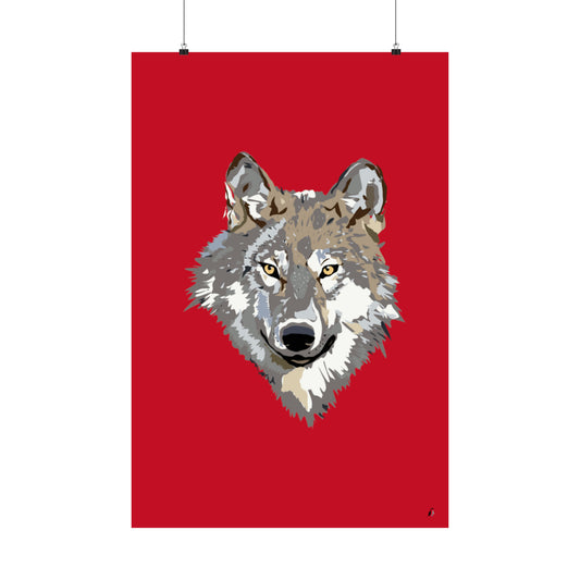 Premium Matte Vertical Posters: Wolves Dark Red