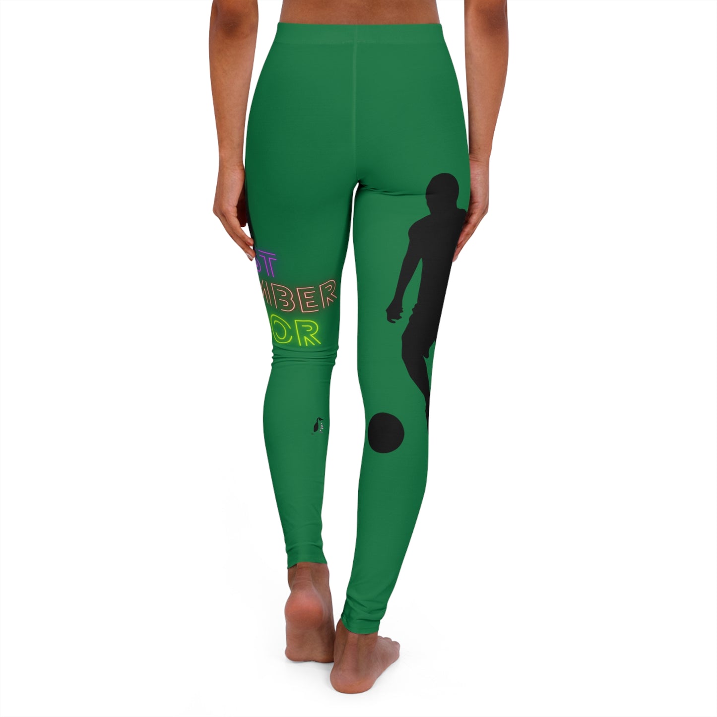 Women's Spandex Leggings: Soccer Dark Green