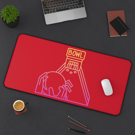 Desk Mat: Bowling Dark Red