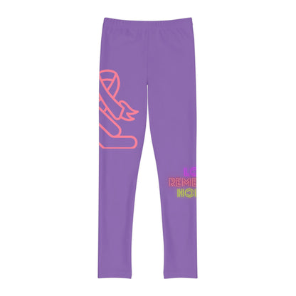 Youth Full-Length Leggings: Fight Cancer Lite Purple