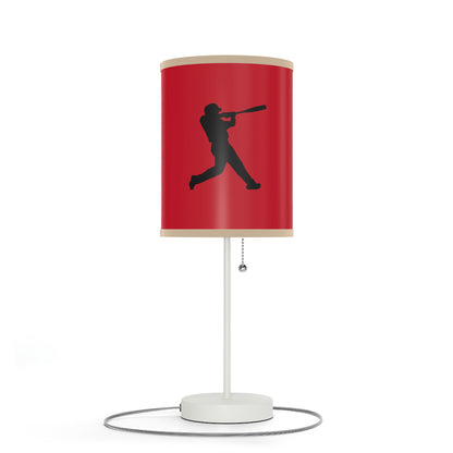 Lamp on a Stand, US|CA plug: Baseball Dark Red