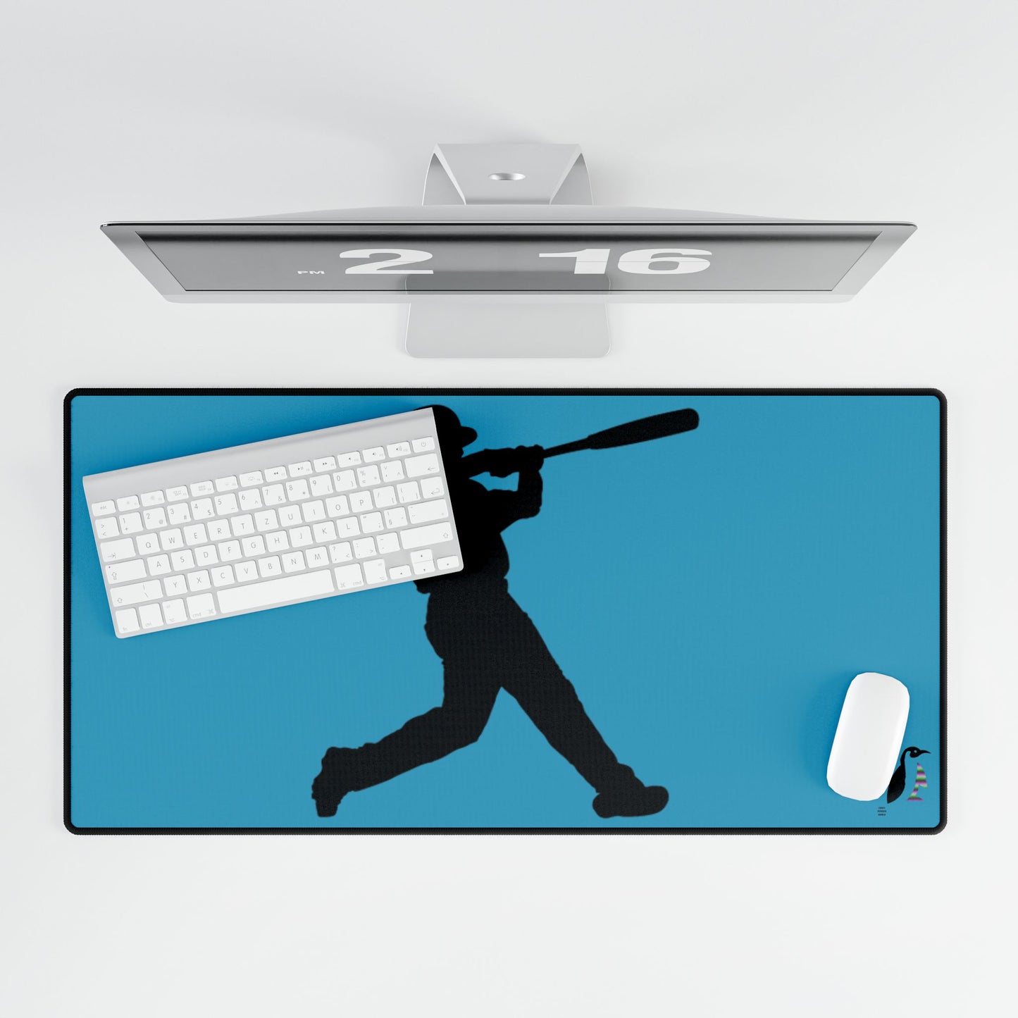 Desk Mats: Baseball Turquoise