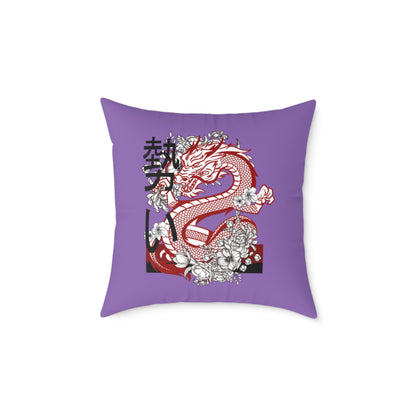 Spun Polyester Pillow: Dragons Lite Purple