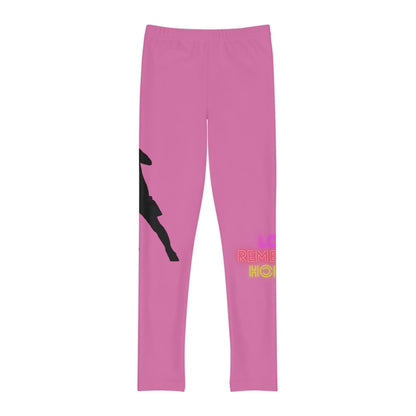 Youth Full-Length Leggings: Soccer Lite Pink