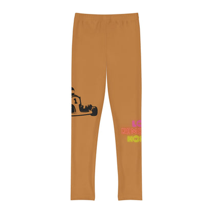 Youth Full-Length Leggings: Racing Lite Brown