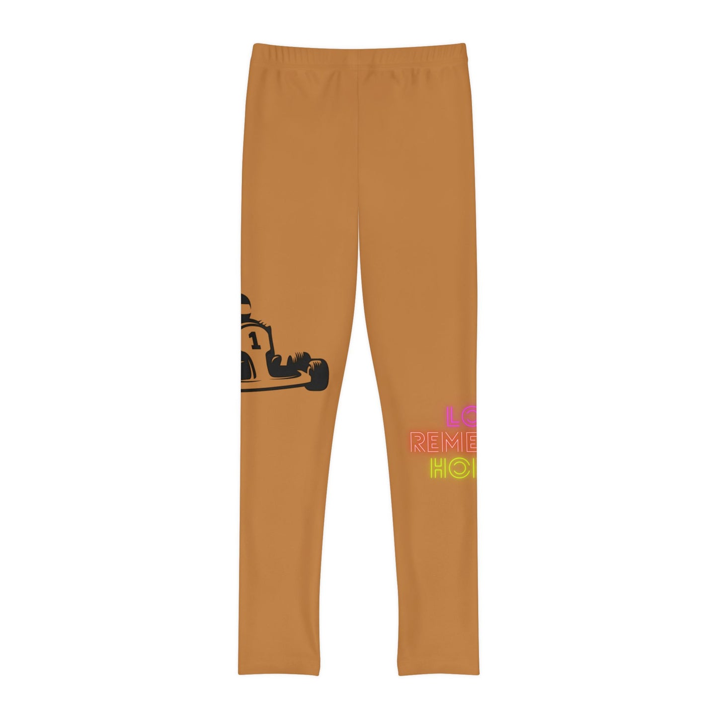 Youth Full-Length Leggings: Racing Lite Brown