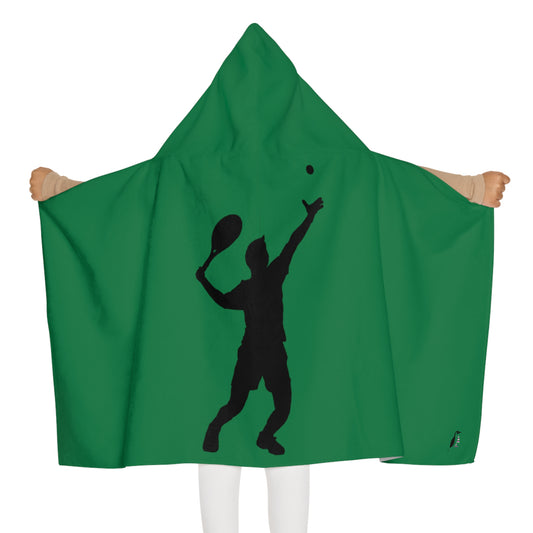Youth Hooded Towel: Tennis Dark Green