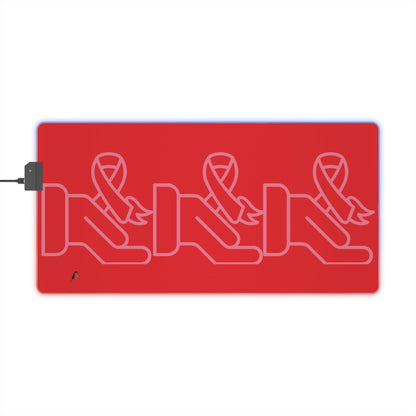 LED Gaming Mouse Pad: Fight Cancer Red