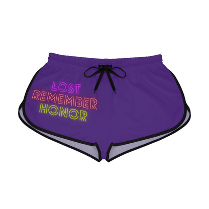 Women's Relaxed Shorts: Lost Remember Honor Purple