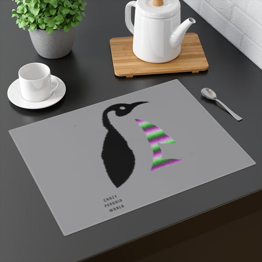 Placemat, 1pc: Crazy Penguin World Logo Grey