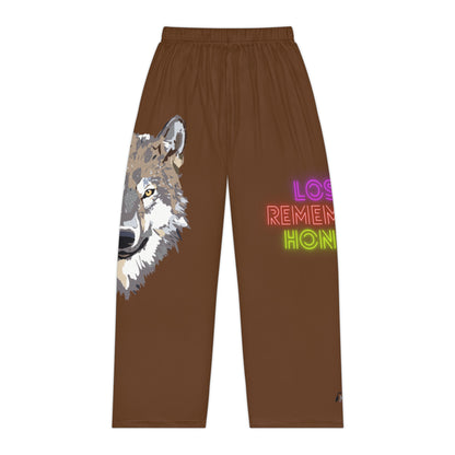 Women's Pajama Pants: Wolves Brown