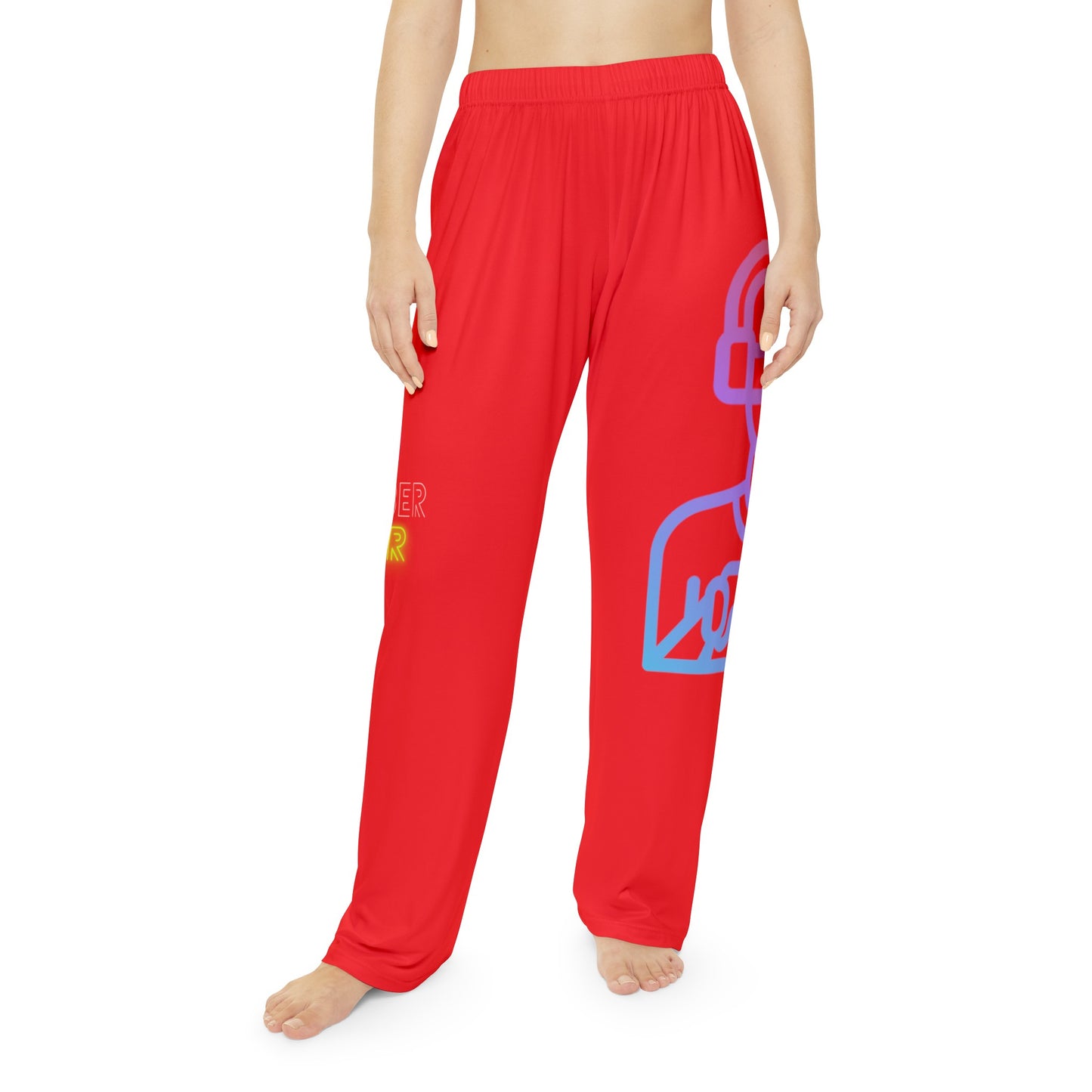 Pambabaeng Pajama Pants: Gaming Red 