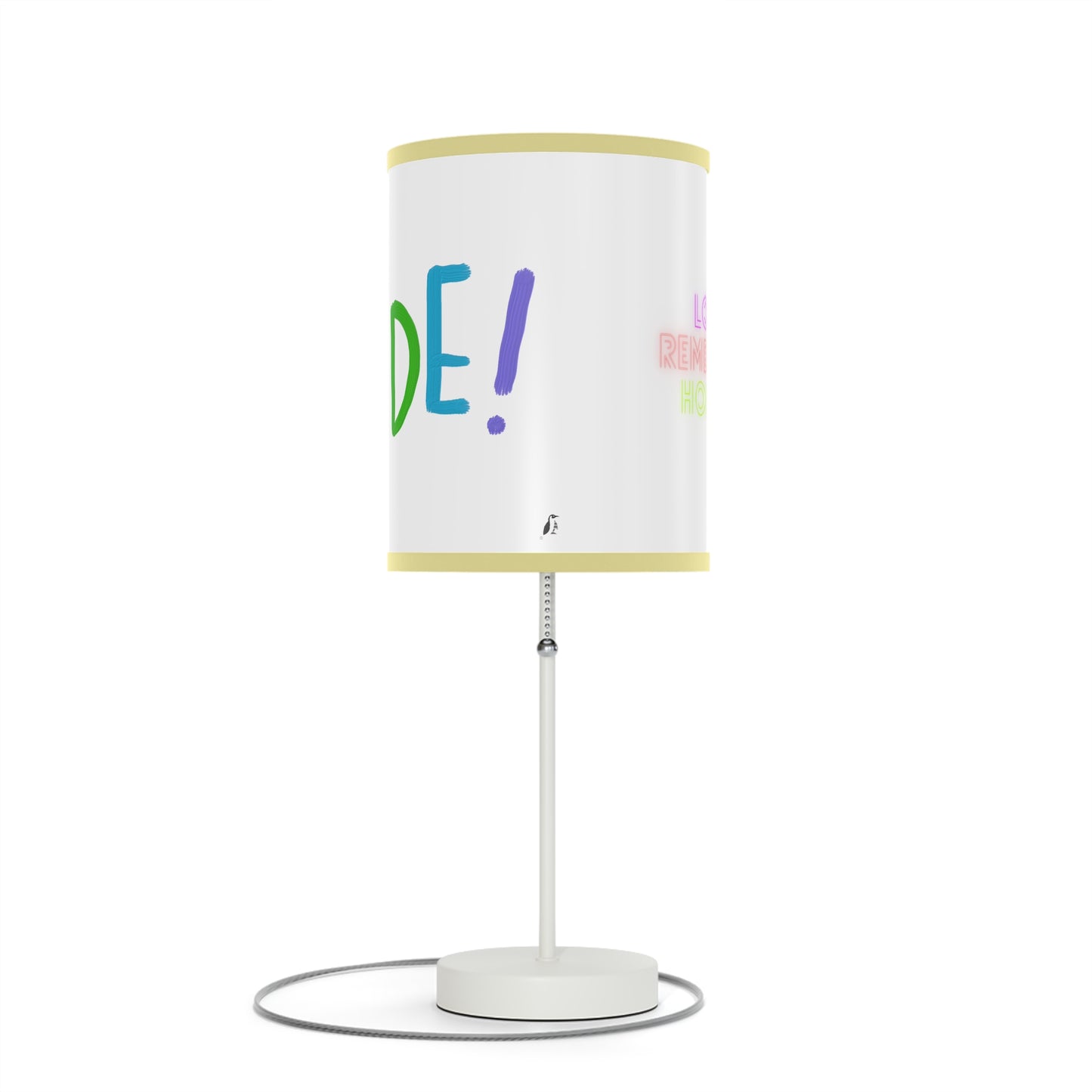 Lamp on a Stand, US|CA plug: LGBTQ Pride White