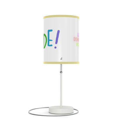 Lamp on a Stand, US|CA plug: LGBTQ Pride White