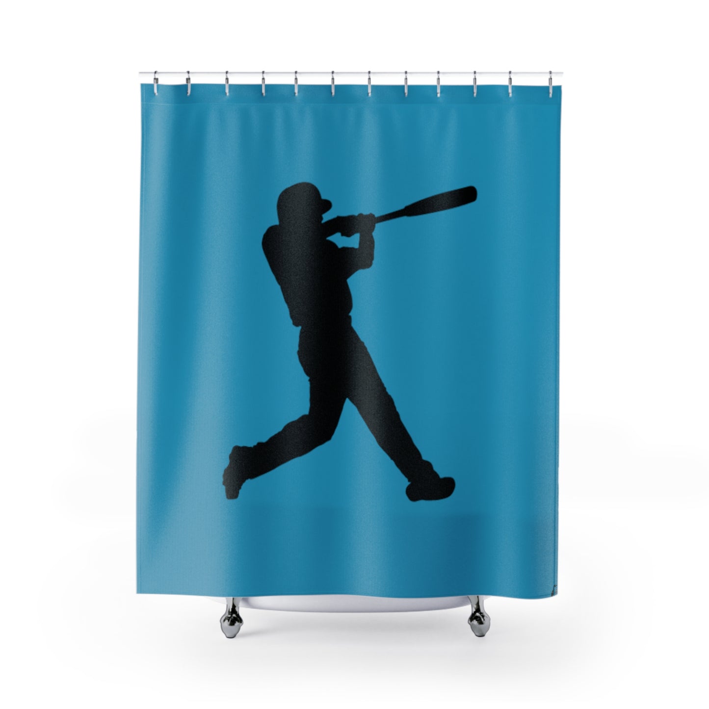 Shower Curtains: #1 Baseball Turquoise