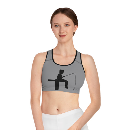 Sports Bra: Fishing Grey