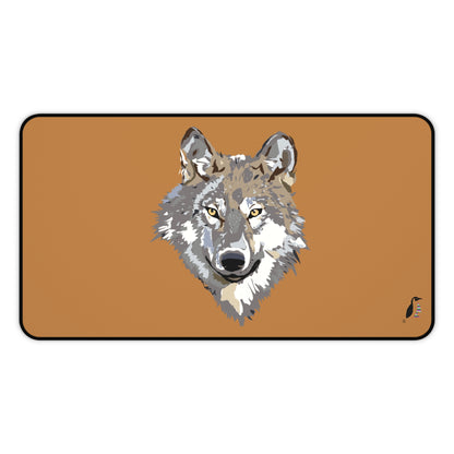 Desk Mat: Wolves Lite Brown