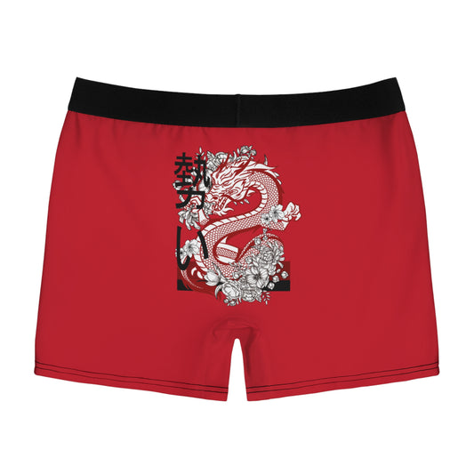 Men's Boxer Briefs: Dragons Dark Red