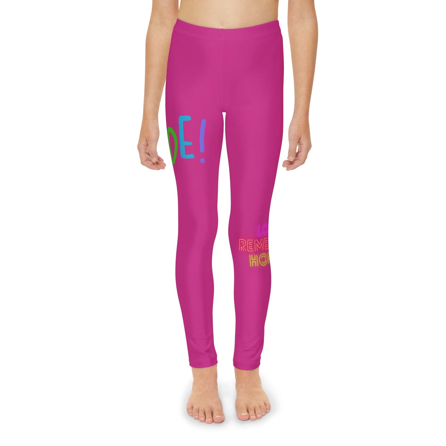 Youth Full-Length Leggings: LGBTQ Pride Pink