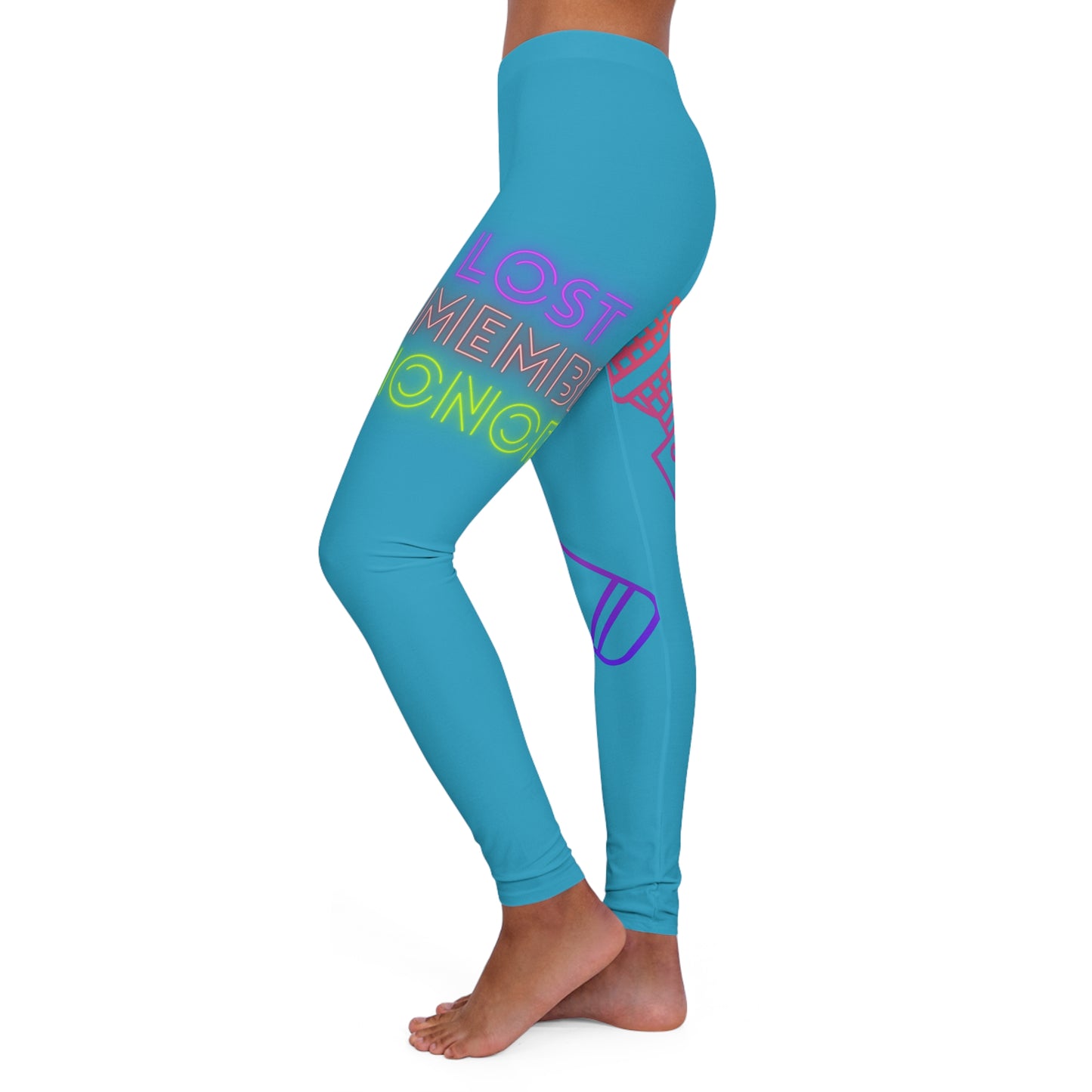 Women's Spandex Leggings: Music Turquoise