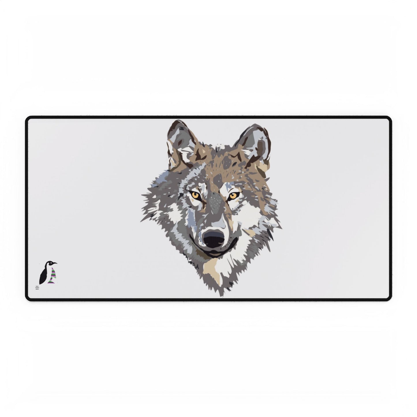 Desk Mats: Wolves White