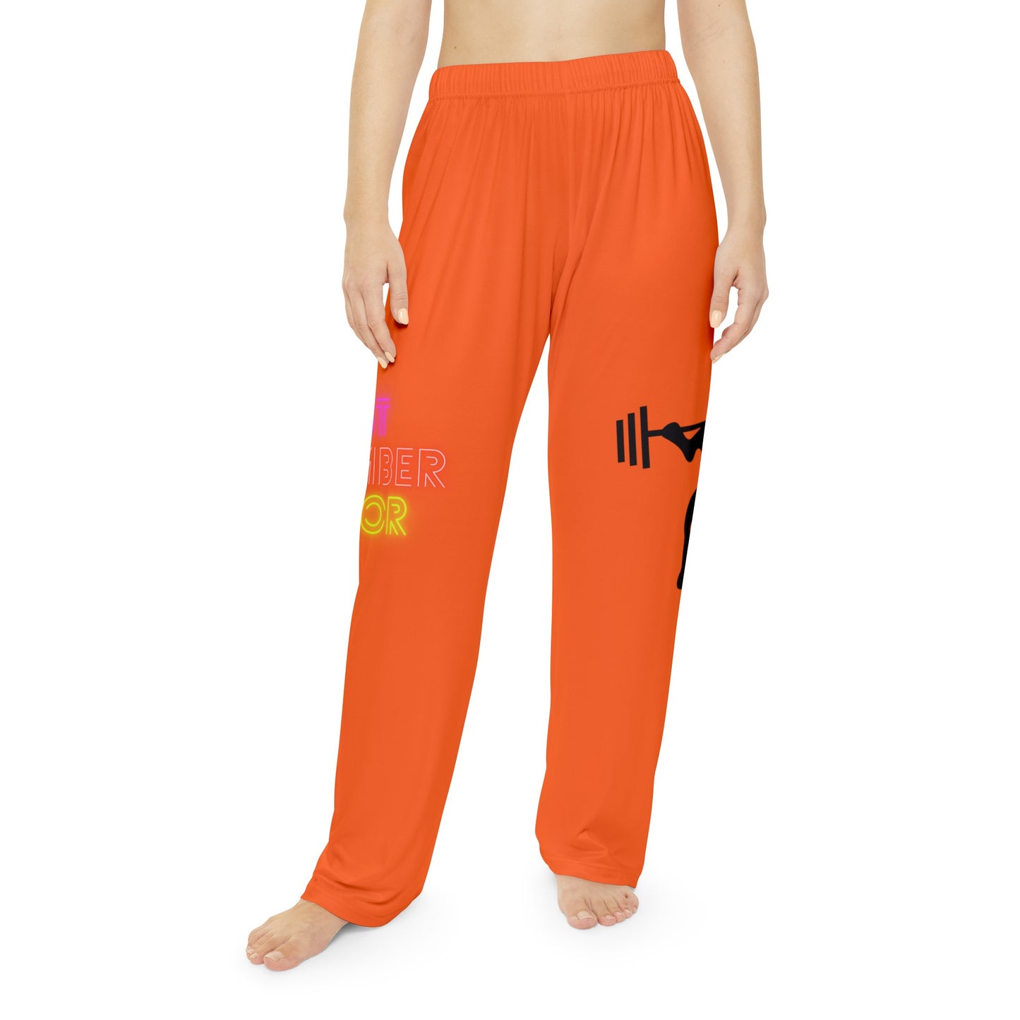 Pambabaeng Pajama Pants: Weightlifting Orange 