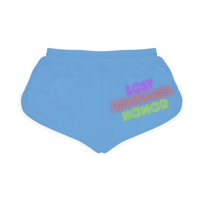 Women's Relaxed Shorts: Crazy Penguin World Logo Lite Blue