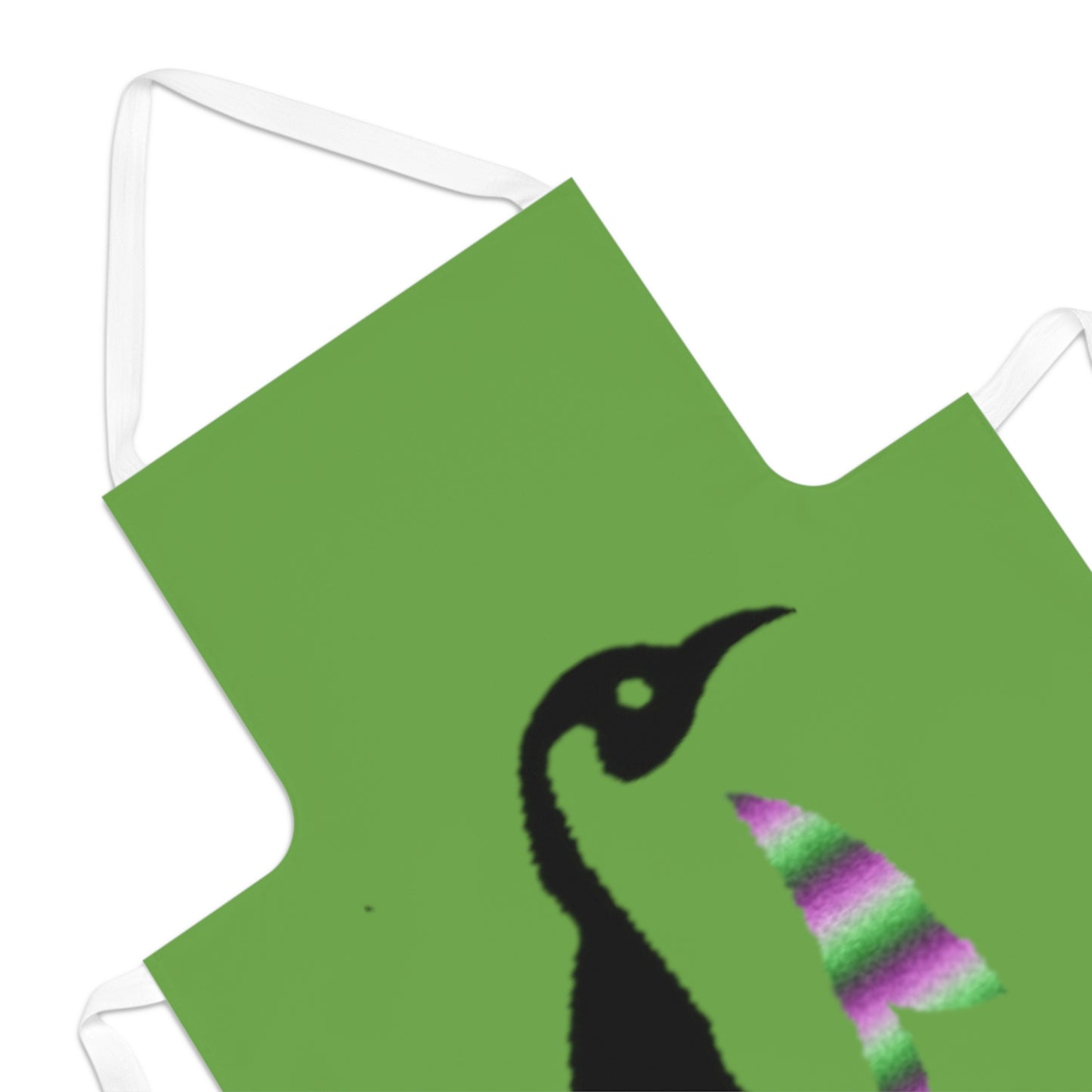 Adult Apron: Crazy Penguin World Logo Green
