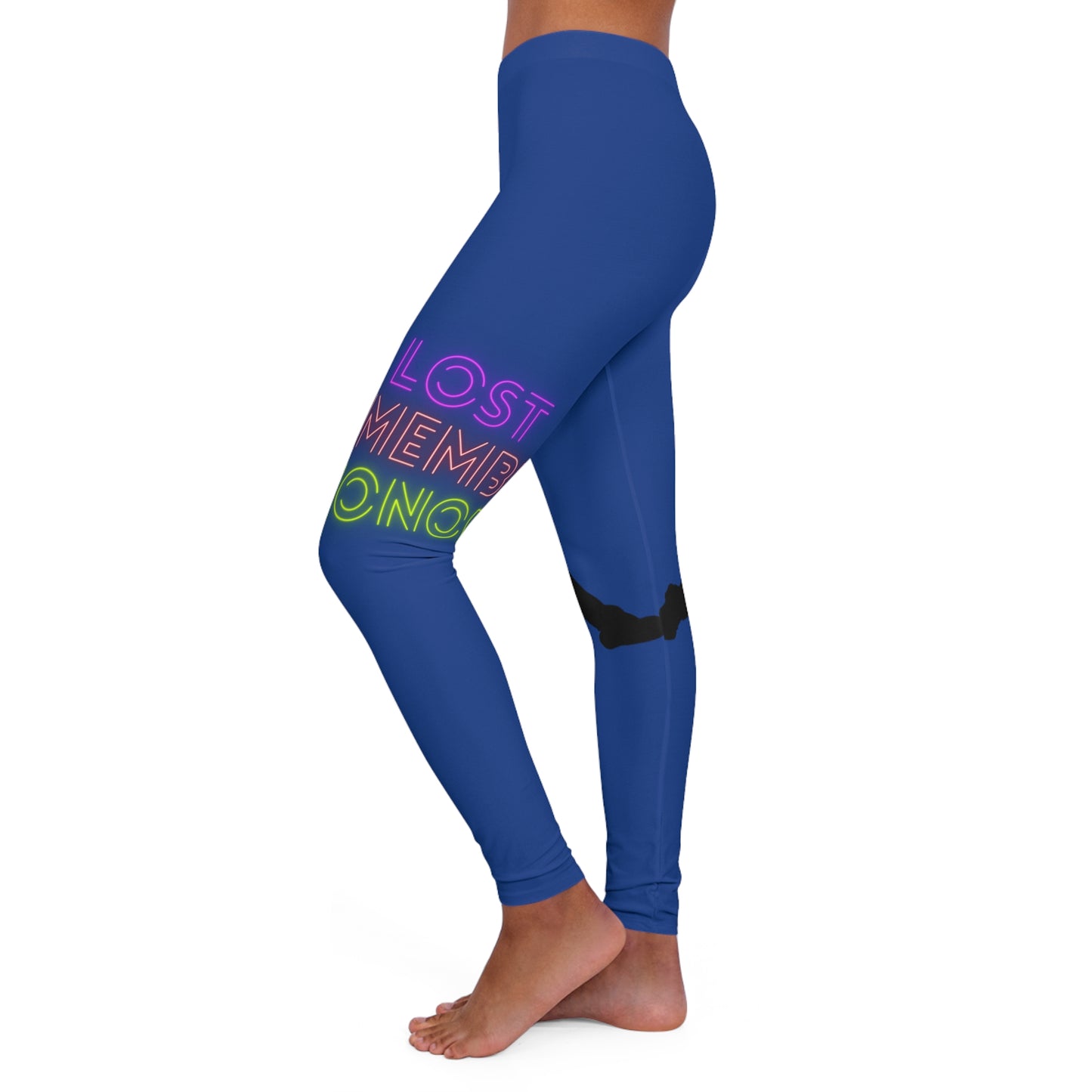 Women's Spandex Leggings: Baseball Dark Blue