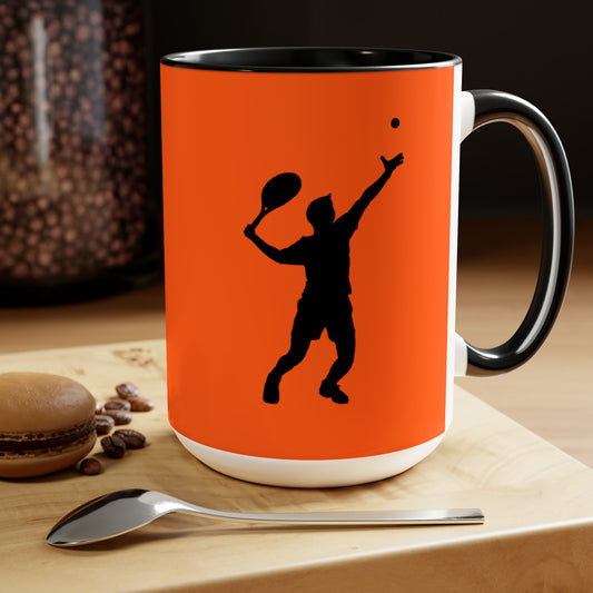 Two-Tone Coffee Mugs, 15oz: Tennis Orange