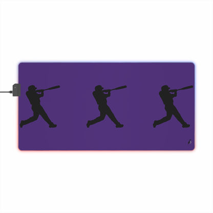 LED Gaming Mouse Pad: Baseball Purple