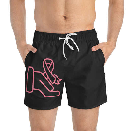 Swim Trunks: Fight Cancer Black